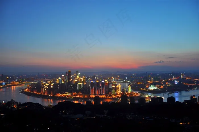 渝中半岛夜景全景摄影图片素材
