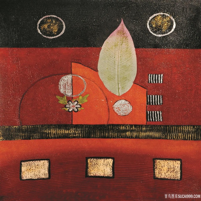 树叶唯美艺术插画