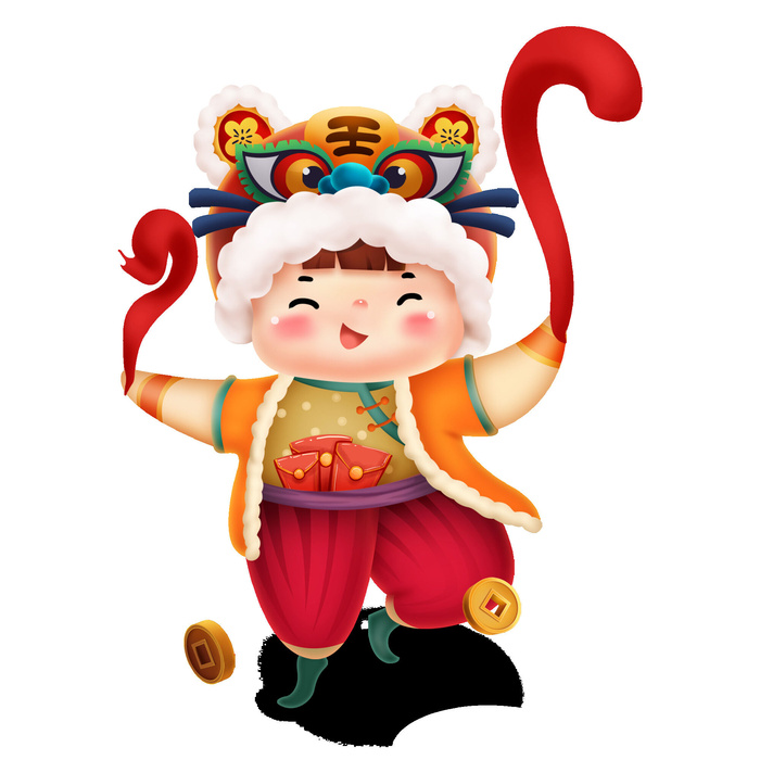 PNG免扣2022虎年新年春节元旦卡通老虎形象图片插画PSD设计素材