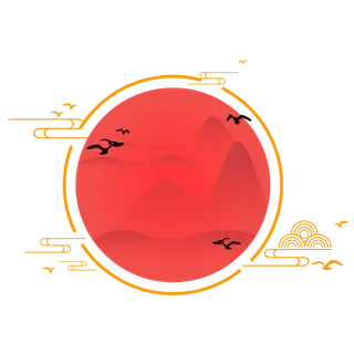 中国风中式传统祥云图案国潮古风边框云纹装饰元素PNG免抠素材图