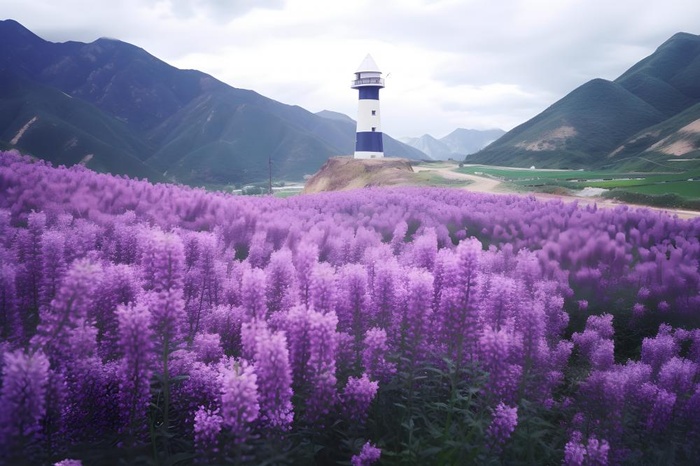 花海紫色花朵背景