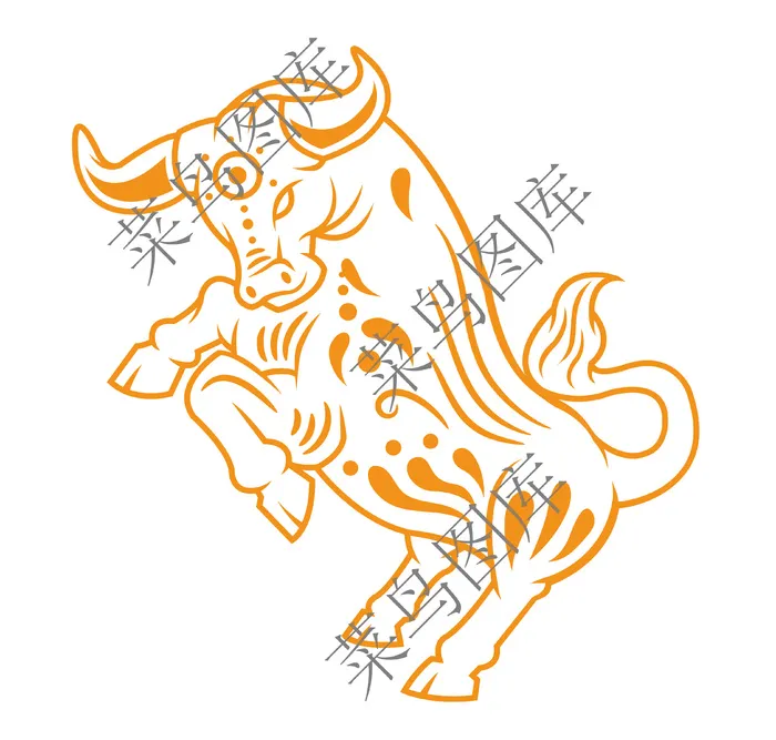 牛轮廓矢量图ai矢量模版下载