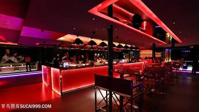 红色系酒吧装修夜场夜店