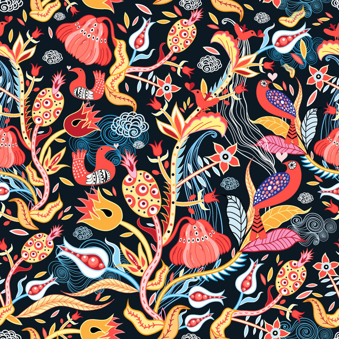 花卉唯美手绘花朵面料纹理手机壳布料面料印花服装矢量图案素材