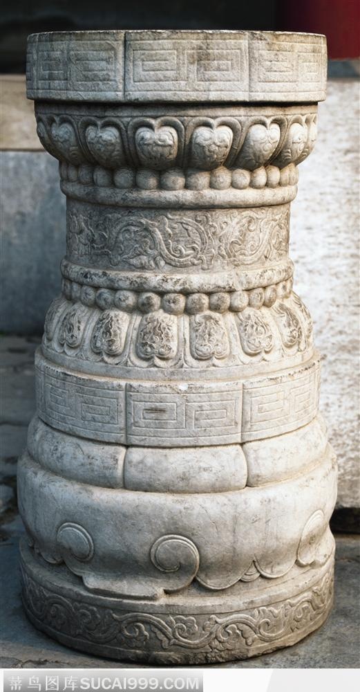 中华石雕柱纹-古老的龙纹花纹