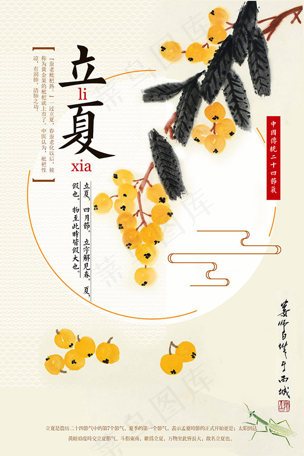 立夏节气海报psd模版下载
