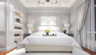 卧室床上用品被单床单枕头展示样机模板