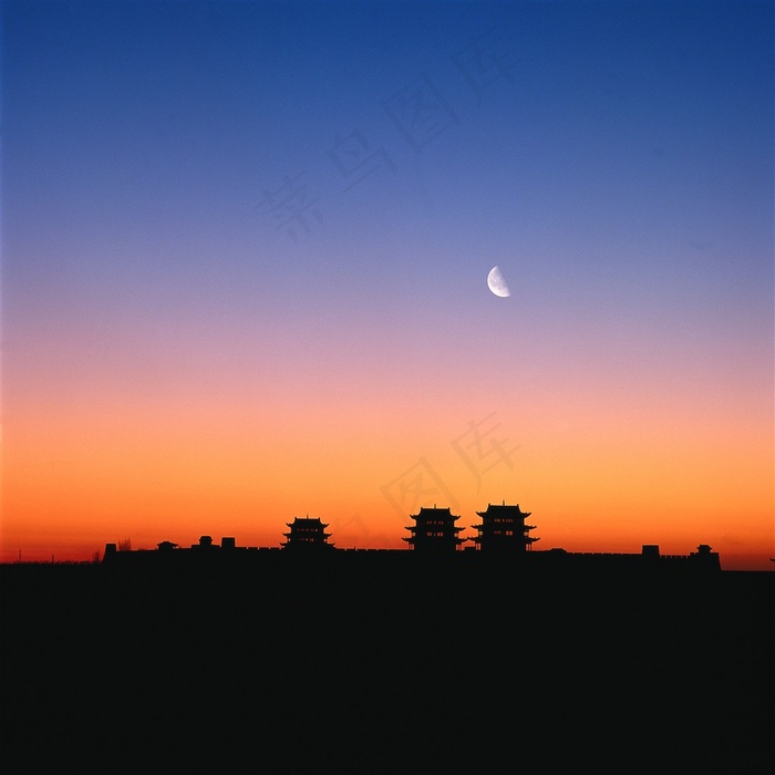 万里长城黄昏风光风景图片