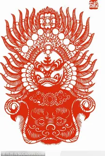 面恶的京剧的脸谱剪纸