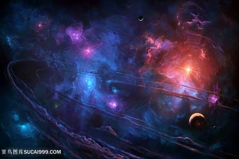 彩色玄幻的星空背景