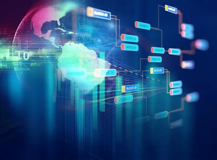 蓝色炫彩立体科技地球图标