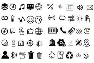 黑色线条免扣图标简约UI界面图标