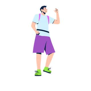 扁平化旅游旅行人物组合元素