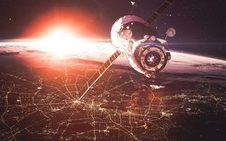 宇宙中的卫星科技精美素材