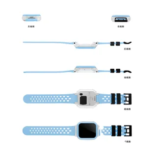 小天才儿童手表实物高清渲染大图D1S蓝色各角度排版免抠