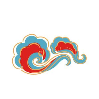 中国风中式国潮敦煌云纹祥云插画图案云朵云彩元素PSDAI设计素材