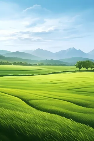 春天清新草地田园背景