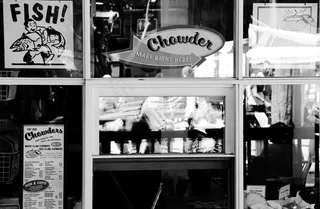 油炸店黑白图片