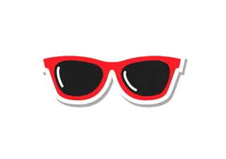 红色矢量眼镜