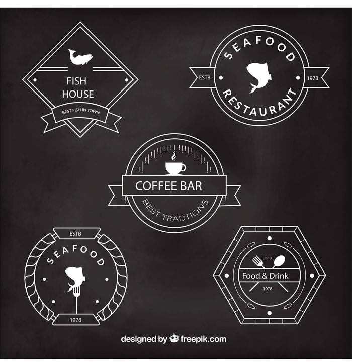 免抠餐饮标签矢量