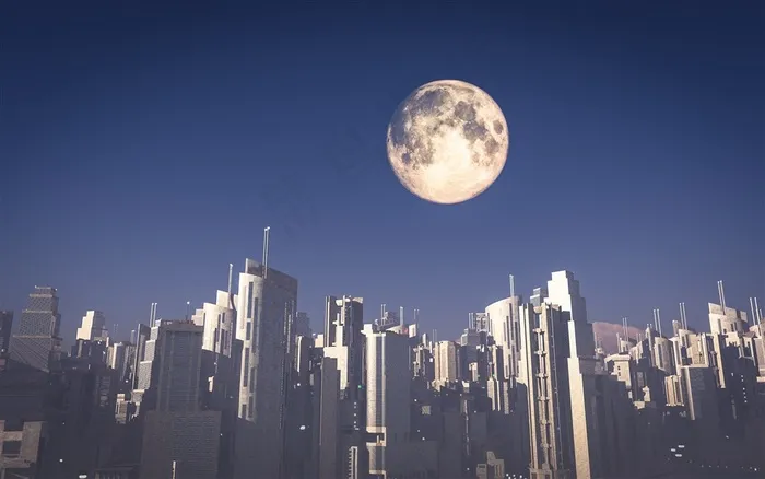 鸟瞰城市建筑景色素材