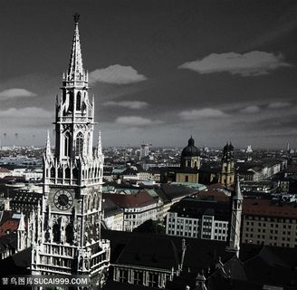 欧式城镇建筑背景