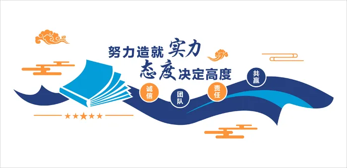 企业文化墙cdr矢量模版下载