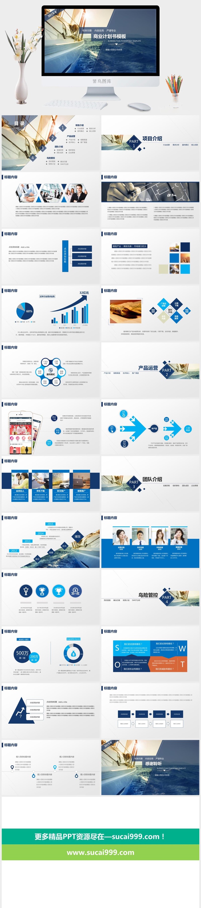 扬帆起航帆船商务PPT模板