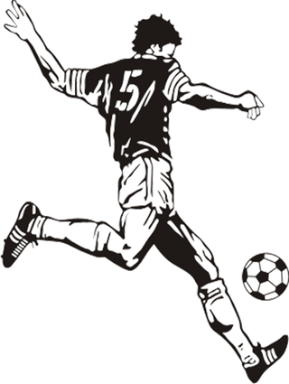 足球运动员踢球射门免抠