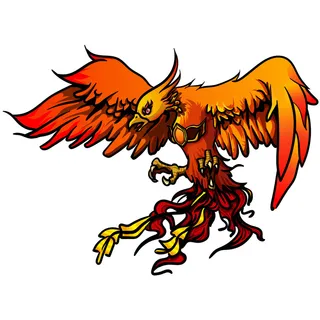 手绘山海经上古神兽夫诸凤凰麒麟青龙白虎朱雀玄武插画PSD素材