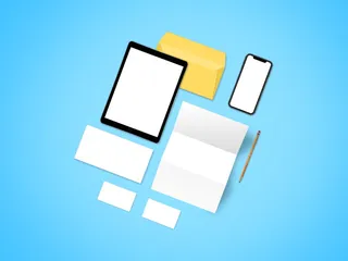 纯色渐变色背景样机合集Identity Branding Mockup