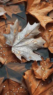 秋叶落叶雨水秋天，秋分