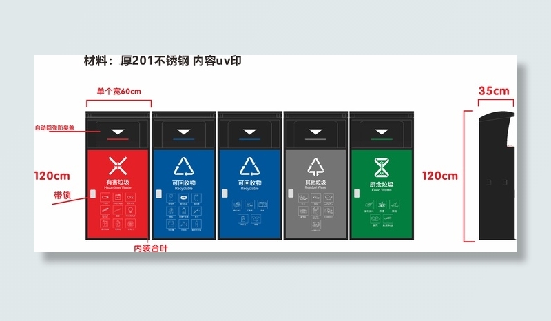 垃圾分类桶cdr矢量模版下载