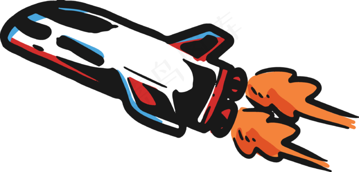 月球星空素材_手绘航天宇宙飞船矢量素材