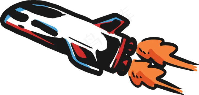 月球星空素材_手绘航天宇宙飞船矢量素材