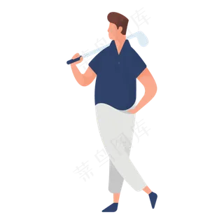 高尔夫球人物免抠图