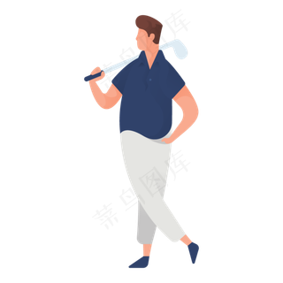 高尔夫球人物免抠图