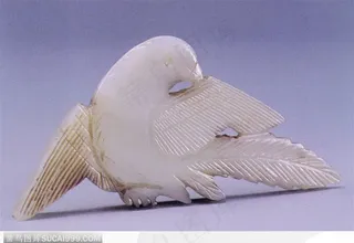 传统工艺-白色的凤凰玉器