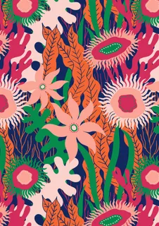 花卉唯美手绘花朵面料纹理手机壳布料面料印花服装矢量图案素材