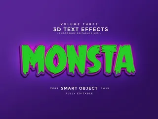 PS3D卡通风格字体效果(可编辑)