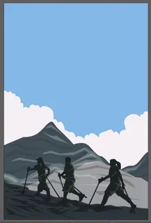 人物登山攀登插画