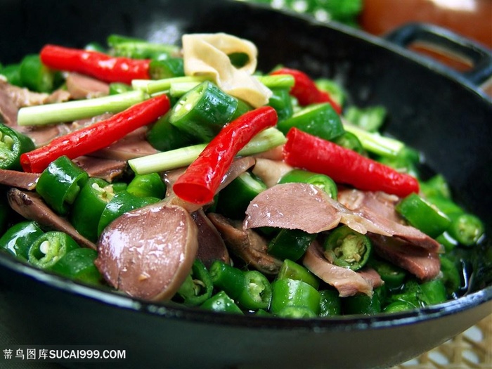 青椒鸡杂王中华美食摄影图