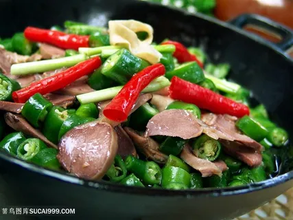 青椒鸡杂王中华美食摄影图 青椒鸡杂王中华美食摄影图