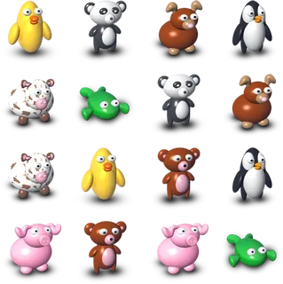 立体小动物图标卡通简笔