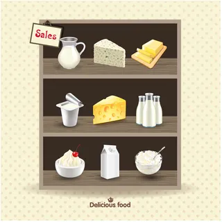 货架上的食物矢量素材ai格式ai矢量模版下载
