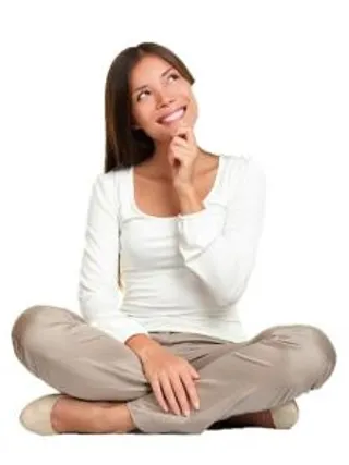 思考的女孩 PNG免抠