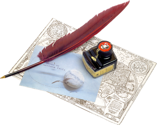 地图与毛笔古典素材少儿兴趣班