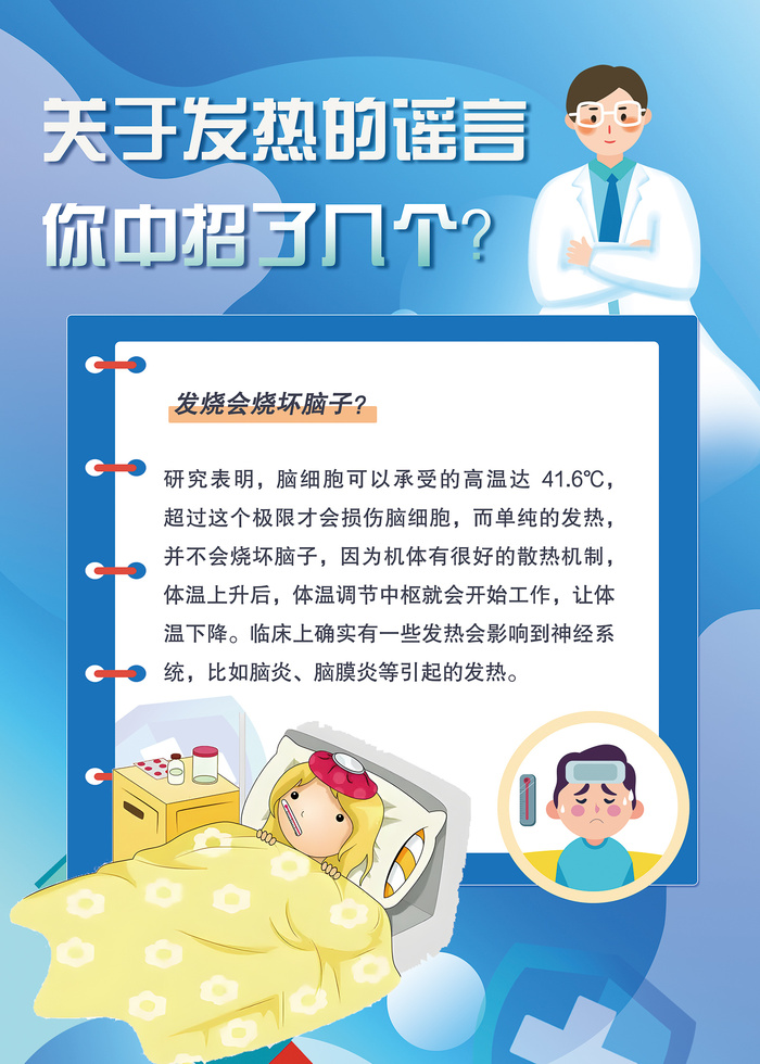 关于发烧发热的谣言海报psd模版下载