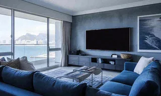 室内设计家具家装展示客厅沙发电视海景，简约摄影图