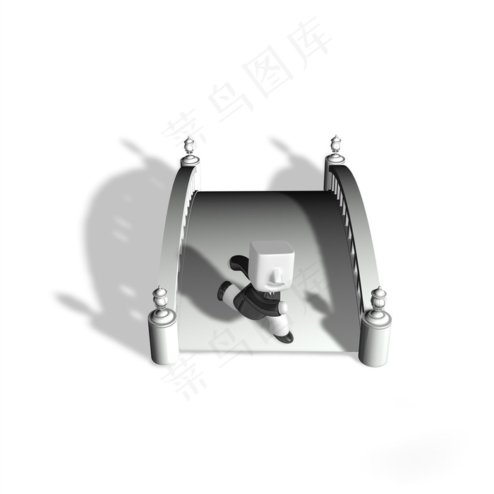 桥面上奔跑的人